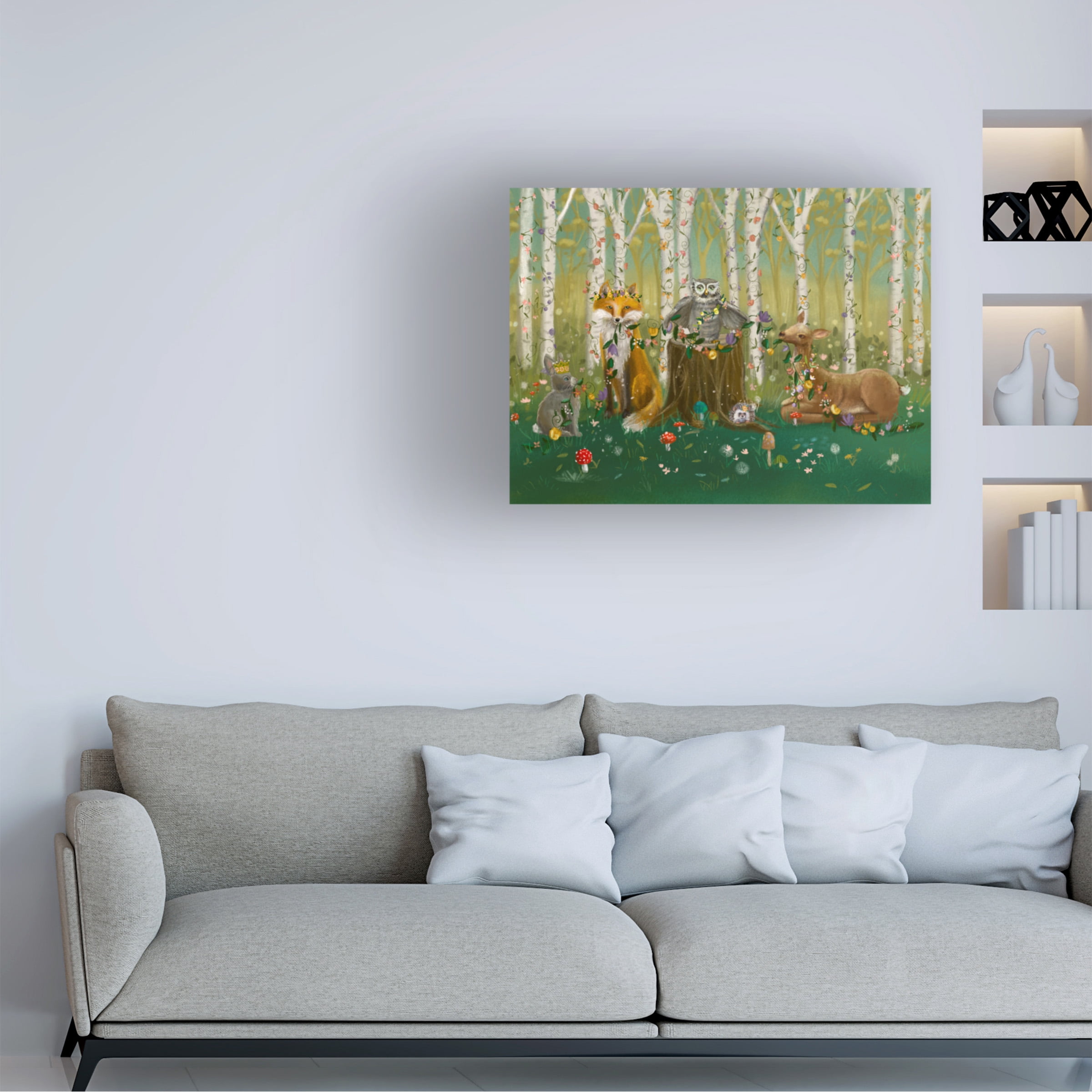 Canvas Wall Art - Christine Rotolo 'Forest Animals' Wall Art for Living Room, Bedroom, or Office Décor by Trademark Fine Art - 24 x 18 Inches