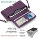 thumbnail image 3 of Peacocktion - Cartera Para Mujer, Tarjetero, Tarjetero, Rfid, Gran Capacidad, Bandolera, 2 Correas, Color Morado, 3 of 5