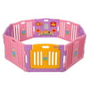 Baby Playpen 8 Panel Kids Safety Play Center Yard Home Indoor Outdoor Fence Pink