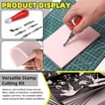 thumbnail image 4 of Mardatt 8Pcs Craft Linoleum Carving Tools Kit Includes Rubber Stamp Carving Tools with 6 Blades, Rubber Carving Blocks, Carving Block Stamp Art Block Cutters Linoleum Cutter Tools for Block Printing, 4 of 7