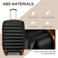 thumbnail image 6 of 9 Piece Luggage Sets, Hard 20 24 28 inch Luggage with 6 Pieces Organize Bags Travel Suitcases Sets with Wheels, Black&Brown, 6 of 11