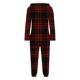 thumbnail image 5 of Checkered Flannel Onesie Pajamas for Women Fleece Fuzzy Sherpa Hooded One Piece Romper Warm Winter Loungewear Sleepwear, 5 of 6