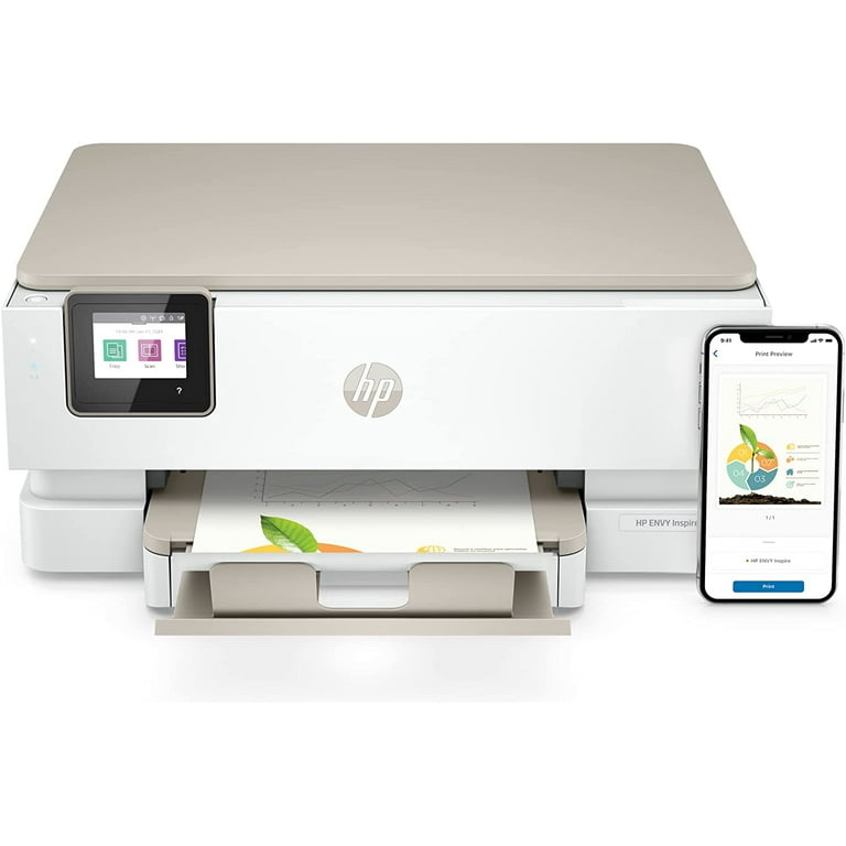 H - P Envy Inspire 7220e Wireless Color All-in-One Printer with HP+  (327B0A), Print&Copy&Scan, 2.7 Color TS, Auto 2-Sided, 15ppm, USB, Wi-Fi,  File Folders 