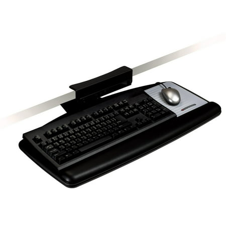 3M Keyboard Tray with Tool Free Installation Knob Adjust Arm, Black