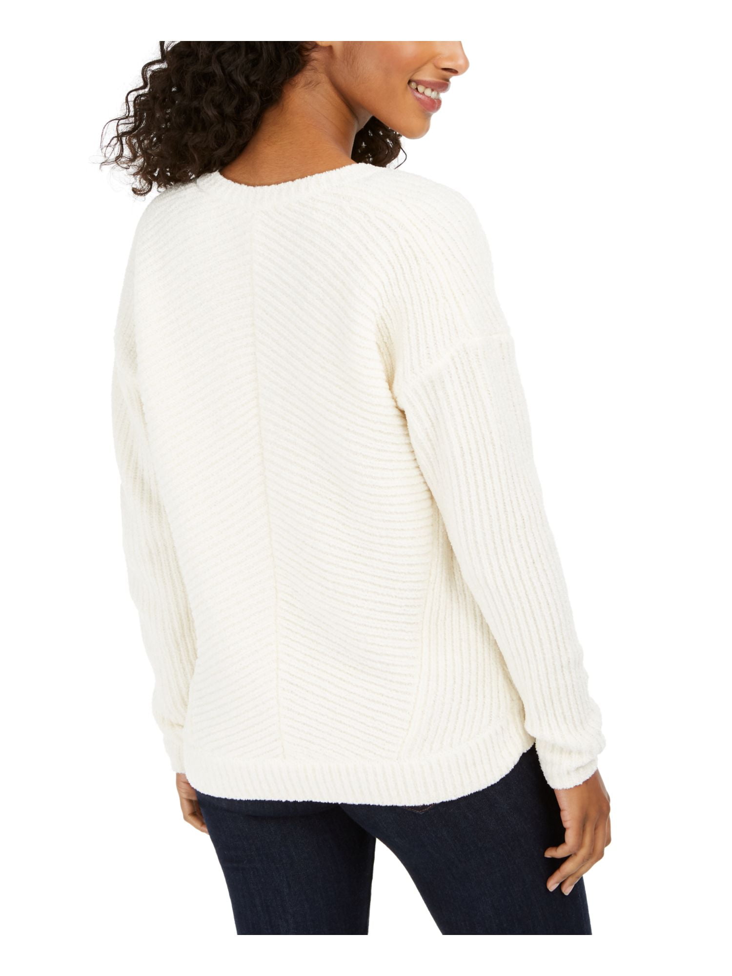 LUCKY BRAND Womens Ivory Long Sleeve V Neck Sweater Size: XS