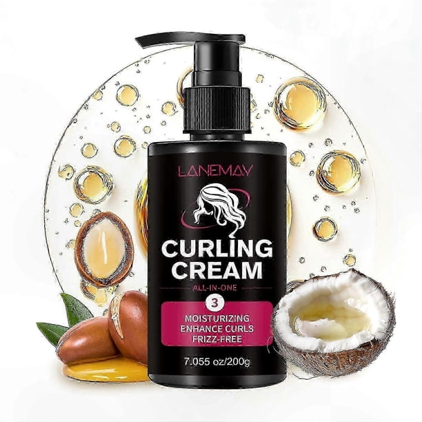 Hydrating Curl Defining Cream for Curly and Wavy Hair, Lightweight Formula for Fine to Thick Hair Types