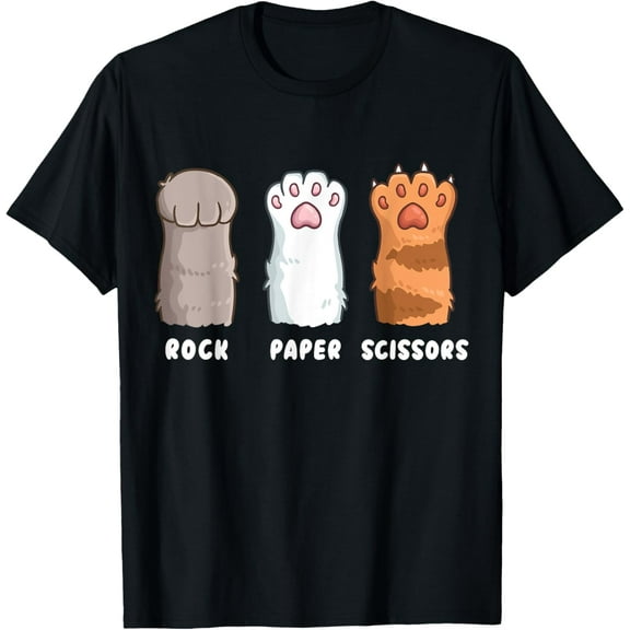 Cat Lover Cat Owner Funny Cat Rock Paper Scissors T-Shirt