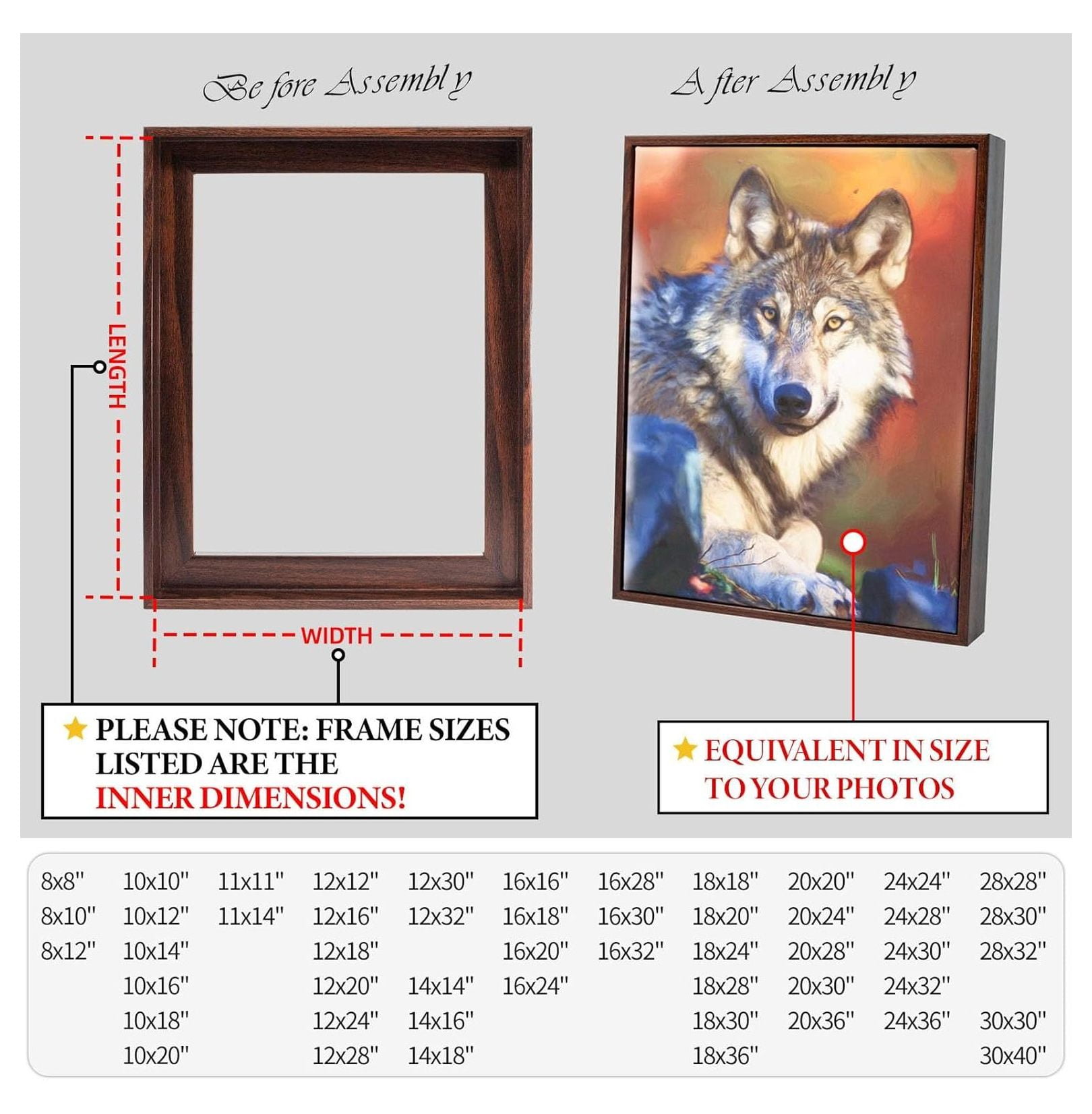 Floater Frame for 1.25 thick Canvas, Available in 25+ size and 4 Color, Perfect Floating Frame for Finished Canvas Artist Panel Oil Painting Wall Art Décor (Dark Oak Frame, 12x12)
