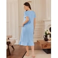 thumbnail image 6 of Ekouaer Cotton Nightgowns for Women Soft Long Button Night Gowns Comfy House Dresses with Pockets Short Sleeve Lounge Dress, 6 of 7