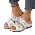 thumbnail image 2 of longantii Womens Orthopedic Sandals Arch Support Summer Flat Sandals Lightweight Non Slip Slip on Orthopedic Slippers Vacation Beach 2026 New Orthopedic Shoes White, 2 of 6