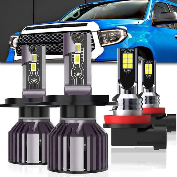 Headlights Fit for 2014-2018 Toyota Tundra LED Headlight Bulbs,9003/H4/HB2 High/Low Beam H11/H8/H9 Fog Light Headlight Bulbs,Plug And Play,Pack of 4 (Tundra 2014-2018)