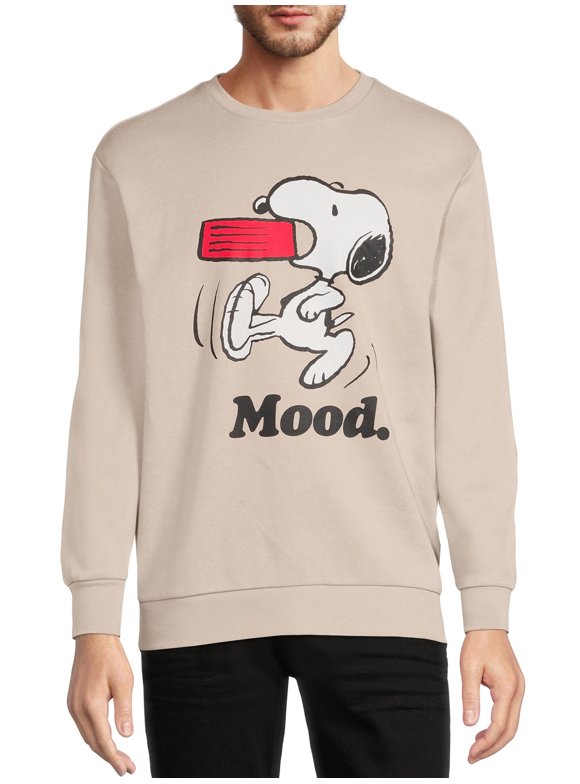 Men's Snoopy Peanuts Crewneck Pullover Sweatshirt - Graphic Fleece Sweatshirt