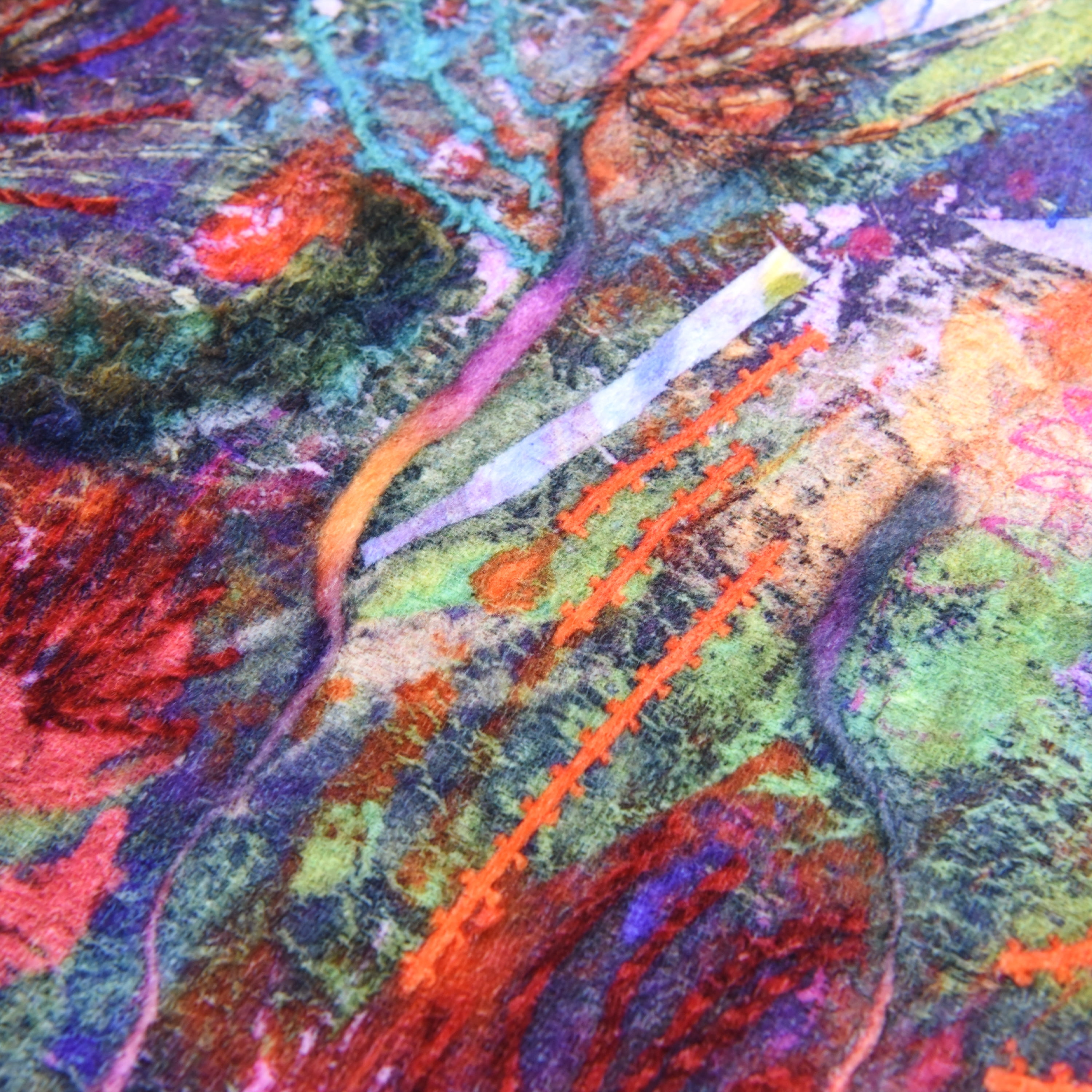 Blue Floral Efflorescence Washable Art Area Rug size 5'x8'