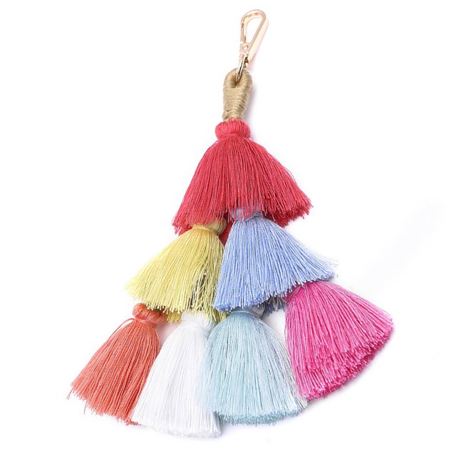 Tassel Keychain Fashion Multipurpose Key Ring Pendant Pom Pom Tassel Bag Charm