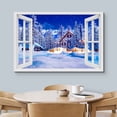 thumbnail image 3 of wall26 Canvas Print Wall Art Window View Snowy Christmas Forest Village Celebrations &amp; Holidays Nature Photography Realism Landscape Colorful Multicolor for Living Room, Bedroom, Office - 12&quot, 3 of 5
