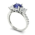 thumbnail image 2 of 1.97 ct Round Cut Simulated Tanzanite Three-Stone Engagement Ring for Women in 18K White Gold, 2 of 5