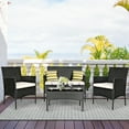 thumbnail image 1 of Costway 4PCS Patio Rattan Cushioned Sofa Coffee Table Backyard Porch, 1 of 10