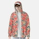 thumbnail image 2 of Fotbe Small Coral Red Flowers Chaqueta con Protección Solar UPF 50+ para Hombre y Mujer, Camisa con Capucha y Bolsillos-Small, 2 of 7