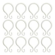 Kenney White Double Shower Curtain Hooks, 12 Piece