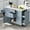 Grey+Blue, variant on Harper & Bright Designs Kitchen Island with Storage Tilt Trash Can Cabinet and Pull Out Cabinet Organizer, Rolling Kitchen Island on 5 Wheels with Drop Leaf, Drawers and Door, White