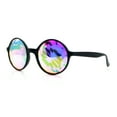 thumbnail image 5 of Round Circle Kaleidoscope Lens Plastic Rim Glass Crystal EDM Festival Diffraction Glasses Black, 5 of 8