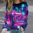 thumbnail image 2 of Ambulance Car Womens Casual Crewneck Sweatshirt Long Sleeve Tops Cute Pullover Loose Fit, 2 of 7