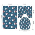 thumbnail image 3 of Blue Christmas Snowman Pattern Bathroom Rugs Sets 3 Piece,Toilet Cover Set,Absorbent Non Slip Bathroom Mats Sets with U-Shaped Contour Rug Toilet Rug Set, 3 of 5