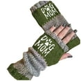 thumbnail image 2 of CUZIBR Snow Gloves Women Women'S Plush Knitted Fingerless Glove Cartton Pattern Wool Fuzzy Lined Mitten Sleeves Writing For Running Driving Hiking, 2 of 3