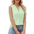 thumbnail image 1 of Playeras,Blusas y Tops,Ropa para Mujer Tank Tops Mujer Camiseta sin mangas con cuello en V y cuello en V para mujer (Green, S), 1 of 7
