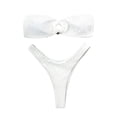 thumbnail image 6 of Xmyrz Women Swimsuits Two Piece Solid Tube Strapless Backless Split Beachwear Women's Bathing Suits Cute Bikinis Tankinis, 6 of 8