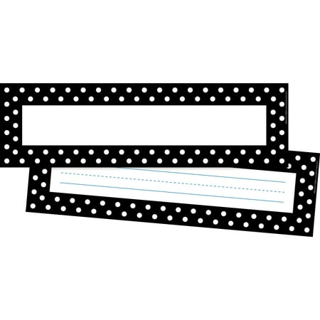 UPC: 0612086014057 | Barker Creek Black and White Dot Desk Tag 12  L x 3 1/2  W 36/Pack LL1405