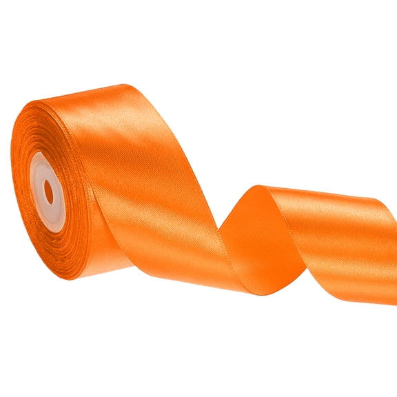Uxcell Satin Ribbon (24 Yards, 1-1/2" Wide, Orange) Single Face Solid Fabric Ribbon, Suit for Craft/DIY/Gift Wrapping/Hair Bows/Floral Bouquets/Wedding/Birthday/Party Decoration