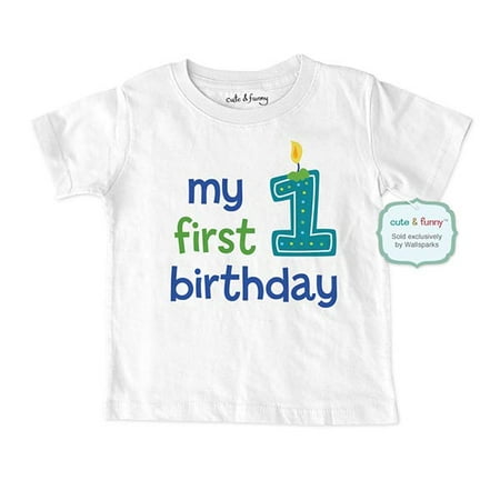 

My first birthday - baby boy design - Baby Infant T-Shirt - Great 1st Birthday Shirt! cute & funny wallsparks