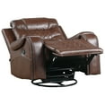 thumbnail image 3 of OakvillePark Ridder Polished Microfiber Upholstered Swivel Glider Reclining Chair, Brown, 3 of 5