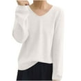thumbnail image 1 of MeetoTime Womens Sweater Fall Soft Solid Color Long Sleeve Knitted Jumper Pullover Tops, 1 of 4