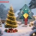 thumbnail image 2 of Festive Metal Hanging Christmas Tree Wind Spinner - Colorful Dots & Concentric Lines Design for Garden & Yard Decor, 2 of 7
