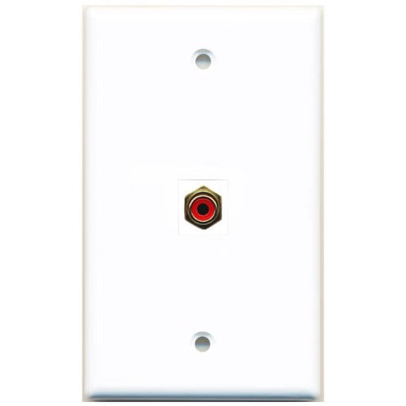 RiteAV 1 RCA Red for Subwoofer Wall Plate Coupler Keystone Type Jack