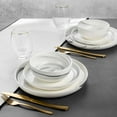 thumbnail image 5 of Thyme & Table Grey Marble 12-Piece Ceramic Dinnerware Set, 5 of 8