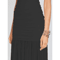 thumbnail image 6 of Raccmtaty Women Summer Long Evening Dress Sleeveless Off Shoulder Side Split Mesh Patchwork Tube Top Dress, 6 of 7