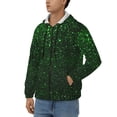 thumbnail image 3 of Kdxio Green Sparkling Print Men Hoodies Casual Hoodies for Men with Zip Pockets Full Zip Long Sleeve Sweatshirt Sports Hooded Jacket-Small, 3 of 5