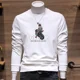 thumbnail image 2 of Sudadera de cuello redondo para hombre, ropa masculina con cuello redondo y estampado gráfico, jersey blanco sin capucha, ofertas al por mayor, ropa de calle de invierno, 2 of 4
