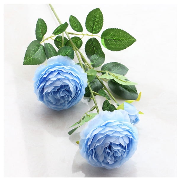 Peonía de 3 cabezas, flores artificiales, decoración para el hogar, bodas, flores falsas, peonía de 3 cabezas