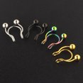 thumbnail image 3 of 5 piezas de Clip en la nariz aro de acero inoxidable sin Piercing de tabique, joyería de moda para el cuerpo para las mujeres Sunnimix aro de anillo de nariz de joyería corporal, 3 of 7