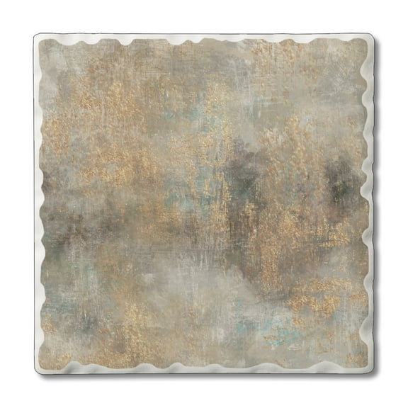CounterArt "Gilded Agate" 1 Pack Absorbent Stone Tumbled Tile Coaster 4" by 4"