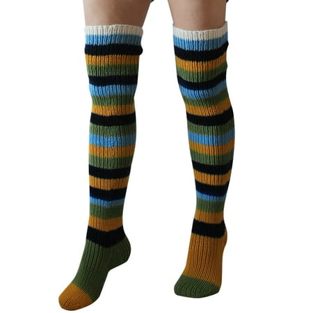 

Womens Socks Cotton High Warm The Girls Warm Thigh Over Knee Long Christmas Knit Stockings Socks for Women