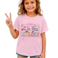 thumbnail image 2 of School Uniform Tshirts Girls Printed Crewneck T Shirt Short Sleeve Loose Fit Top Boys Graphic Tees Pink 8-9 Years, 2 of 5