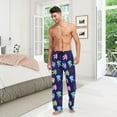 thumbnail image 2 of Men's Pajama Pants with Pockets Sleepwear Lounge Pants Stretch Casual Color Astronaut Space Stars, 2 of 6