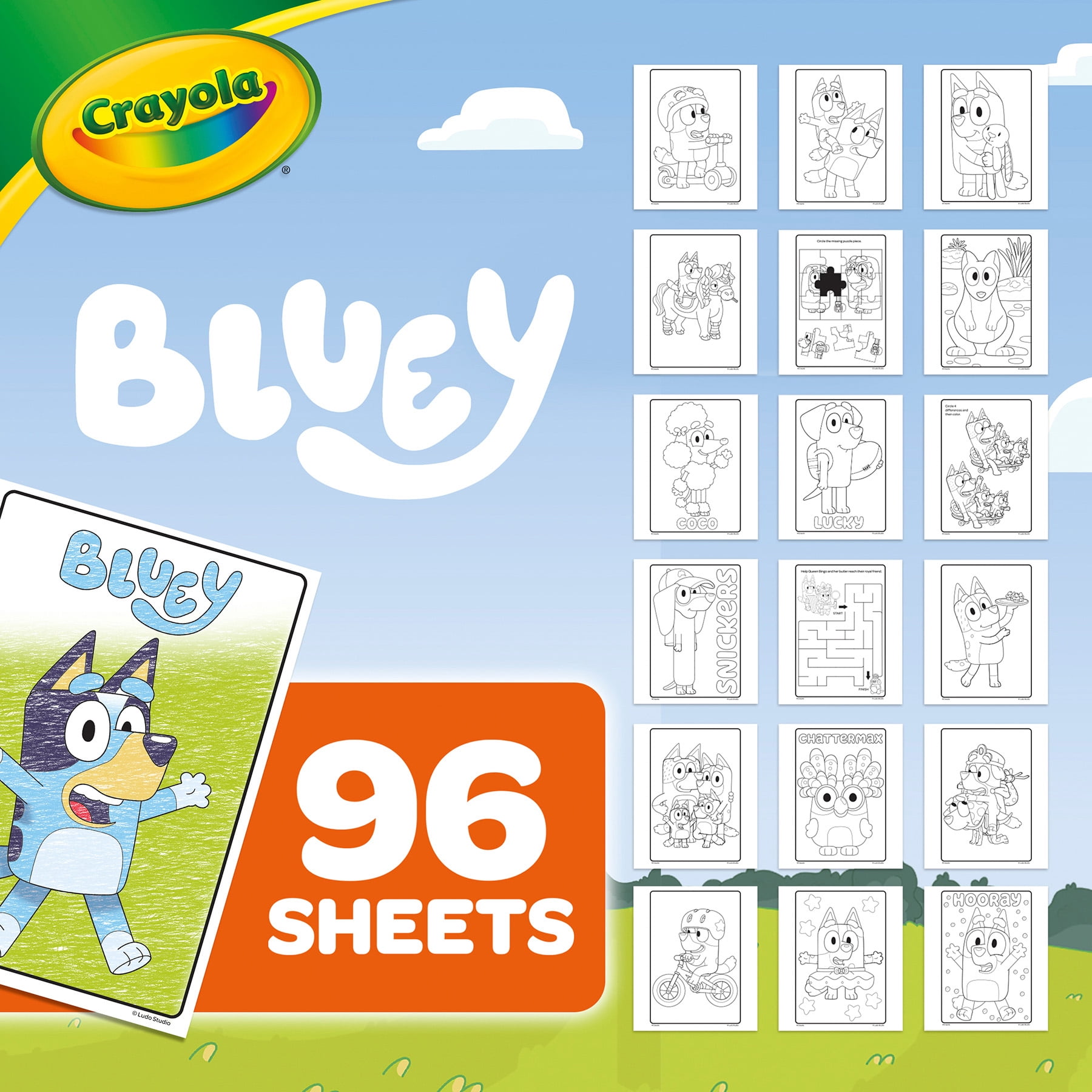 Crayola Coloring Book, 96 Pages, Bluey, Pack of 8