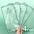 thumbnail image 1 of 4 piezas de vidrio templado de cubierta completa para iPhone 11 12 13 14 Pro Max Protector de pantalla para iPhone X XR XS MAX 6 6s 7 8 Plus Glass Deng Xun unisex, 1 of 1