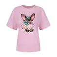 thumbnail image 4 of VBTAPA Women's Happy Easter Shirt Short Sleeve Funny Tops Rabbit Graphic Colored Eggs Print T-Shirts Easter Day Gifts Sales of Today Army Green XL, 4 of 6